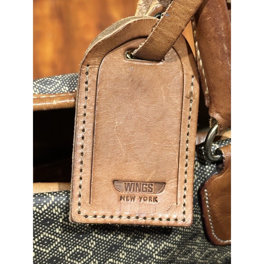 Vintage Hartmann Wings Diamonds Jacquard Leather Trim Travel Luggage Garment Bag - Picture 5 of 9